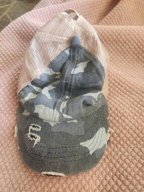 CC Gray Camo Distressed Mesh Baseball Cap